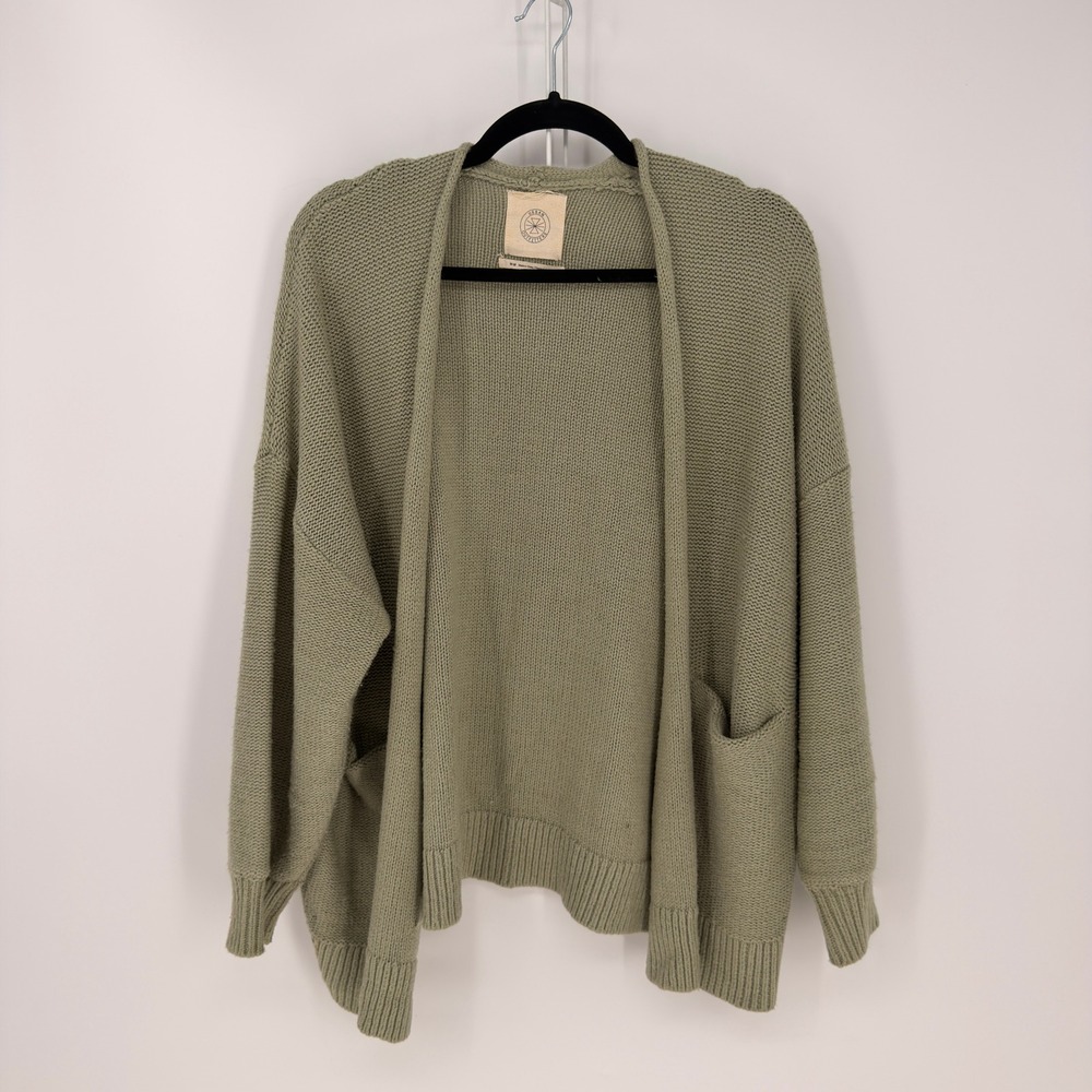 Urban Outfitters Cardigan Womens Medium Sage Green Open Front Oversized Boho